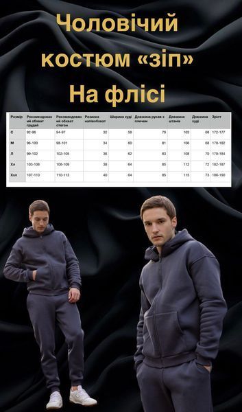 Костюм Зіп на флісі чоловічий S 060 фото